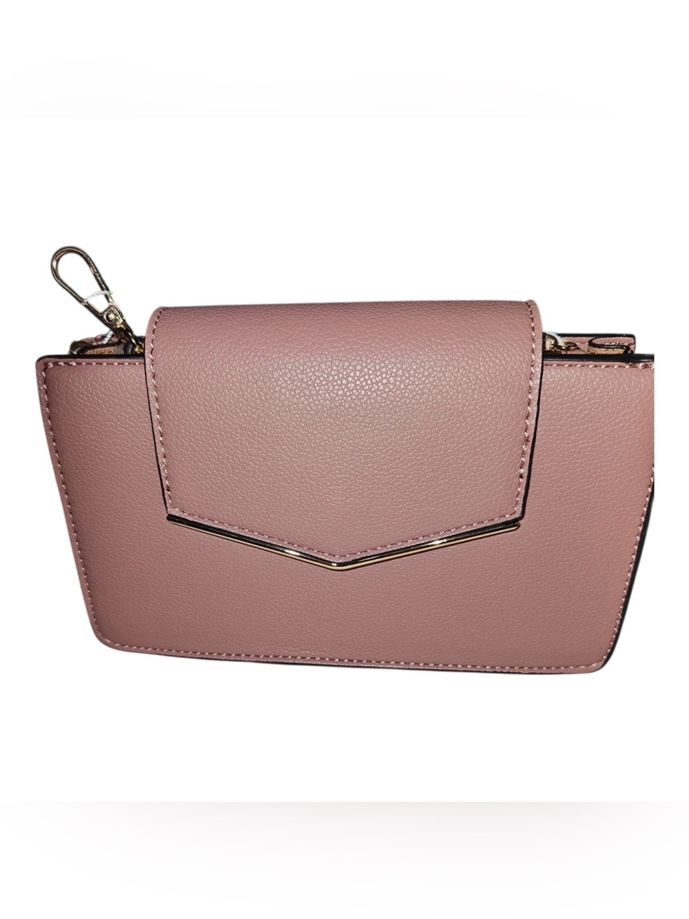 Elegant Blush Pink Wristlet Clutch with Gold Trim